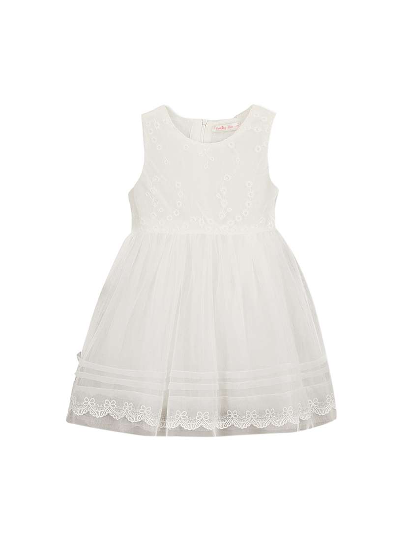 white polyester frock