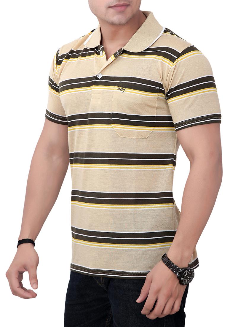 beige cotton blend pocket t-shirt - 15720608 - Standard Image - 1