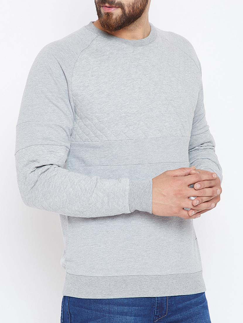 grey solid sweatshirt - 15722235 - Standard Image - 1