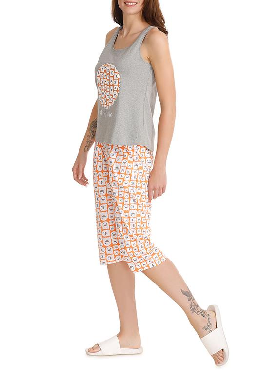 quirky print nightwear capri set - 15723429 - Standard Image - 1