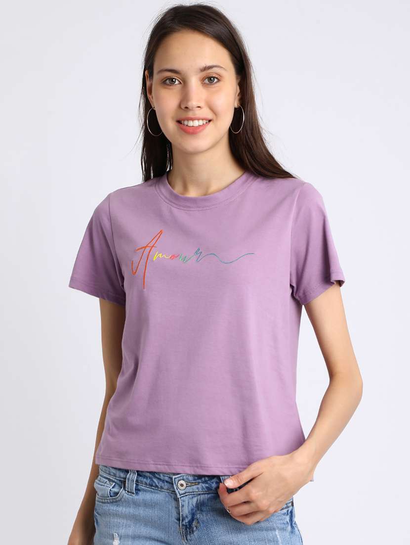 orchid letter print tee