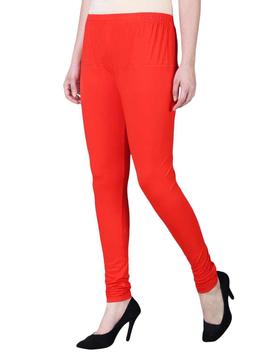 red cotton churidar churidars & leggings - 15724821 -  Standard Image - 1