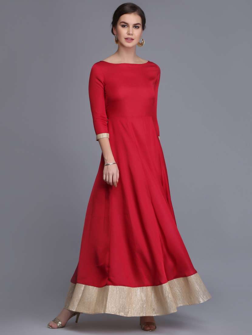 maroon anarkali kurta