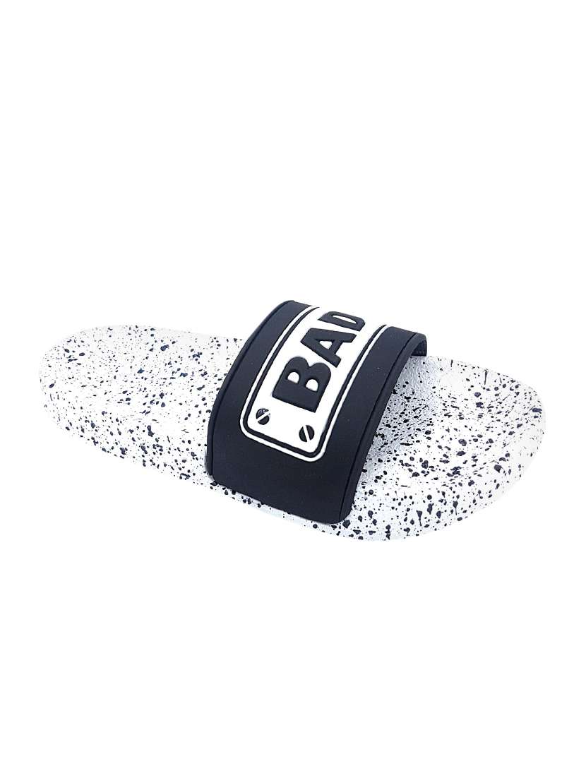 white rubber slip on flip flops