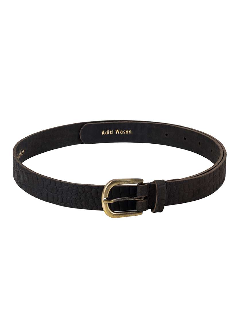 brown leather belt