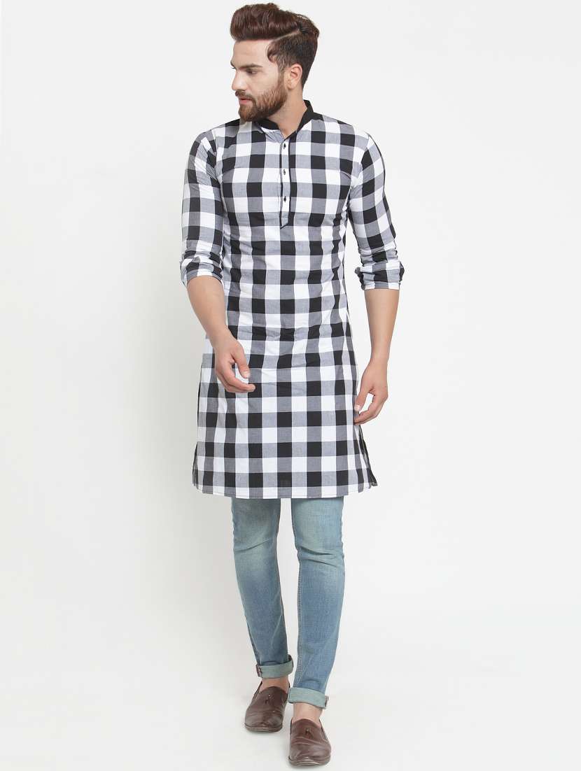 black cotton long kurta