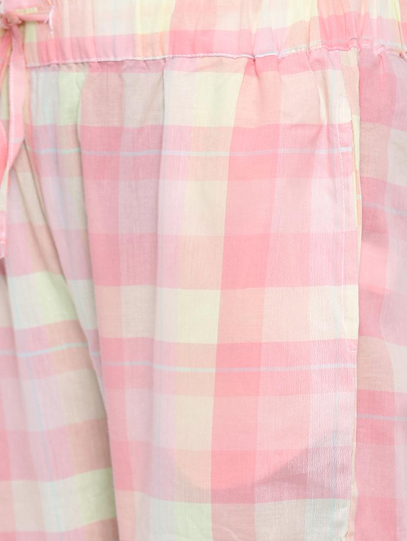 drawstring waist checkered pajama - 15727928 - Standard Image - 4