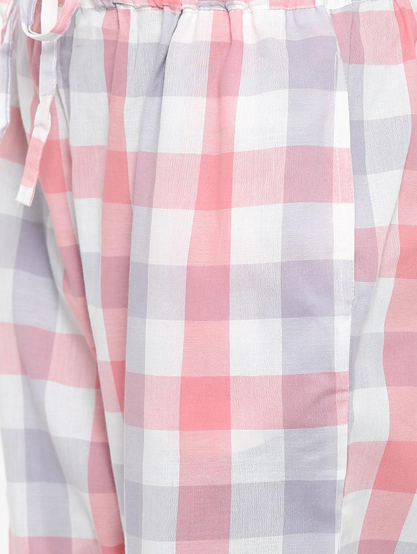drawstring waist checkered pajama - 15727929 - Standard Image - 4