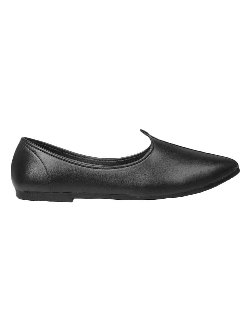 vitoria black leatherette slip on jutis - 15728641 -  Standard Image - 1