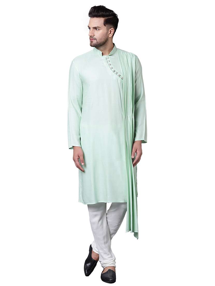 green rayon long kurta