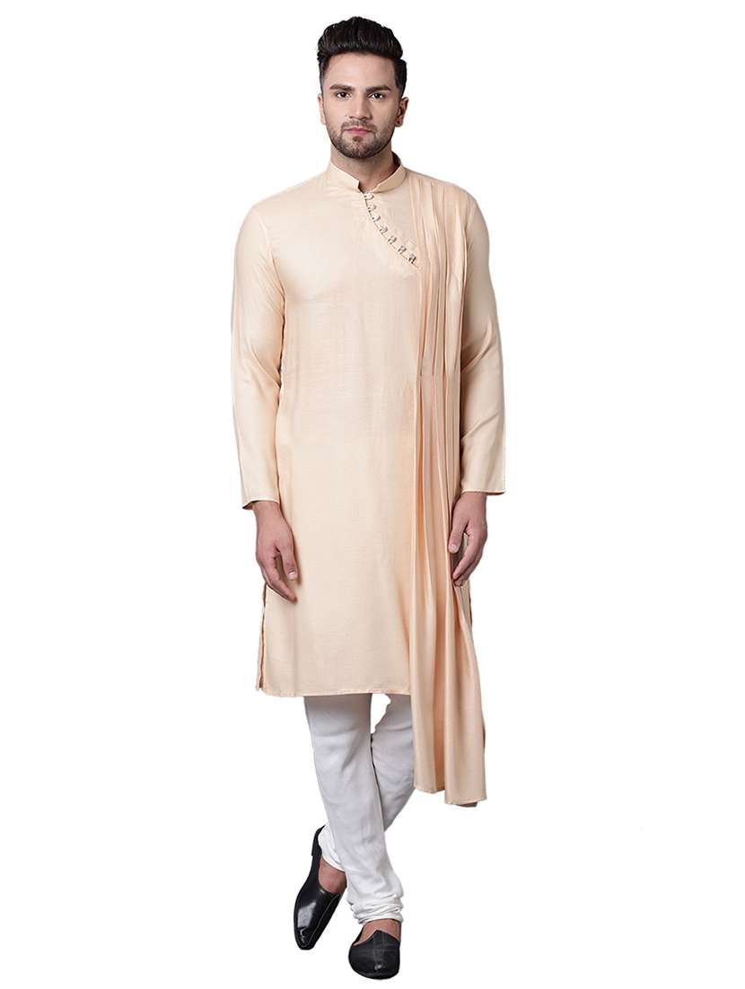 beige rayon long kurta