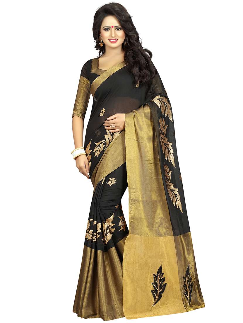 gold zari woven saree with blouse