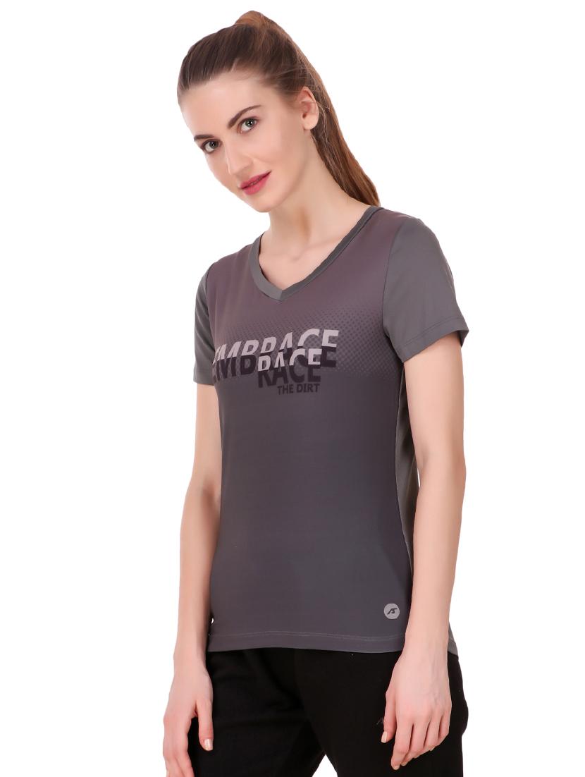 graphic print v-neck tee - 15735497 - Standard Image - 1