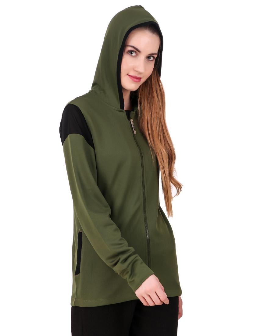 contrast detail hooded jacket  - 15735516 -  Standard Image - 1