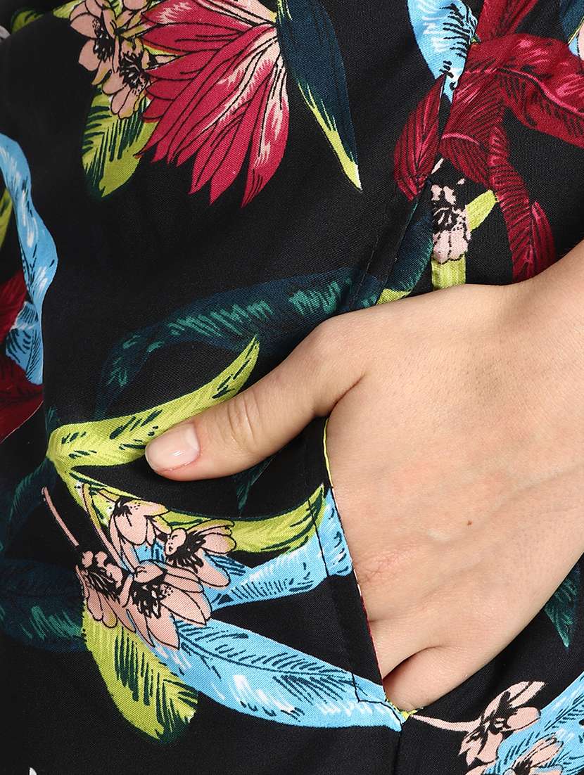 high waist floral flared palazzo - 15738258 -  Standard Image - 4