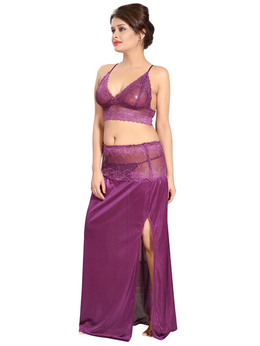lace detail nightwear set - 15739362 - Standard Image - 1