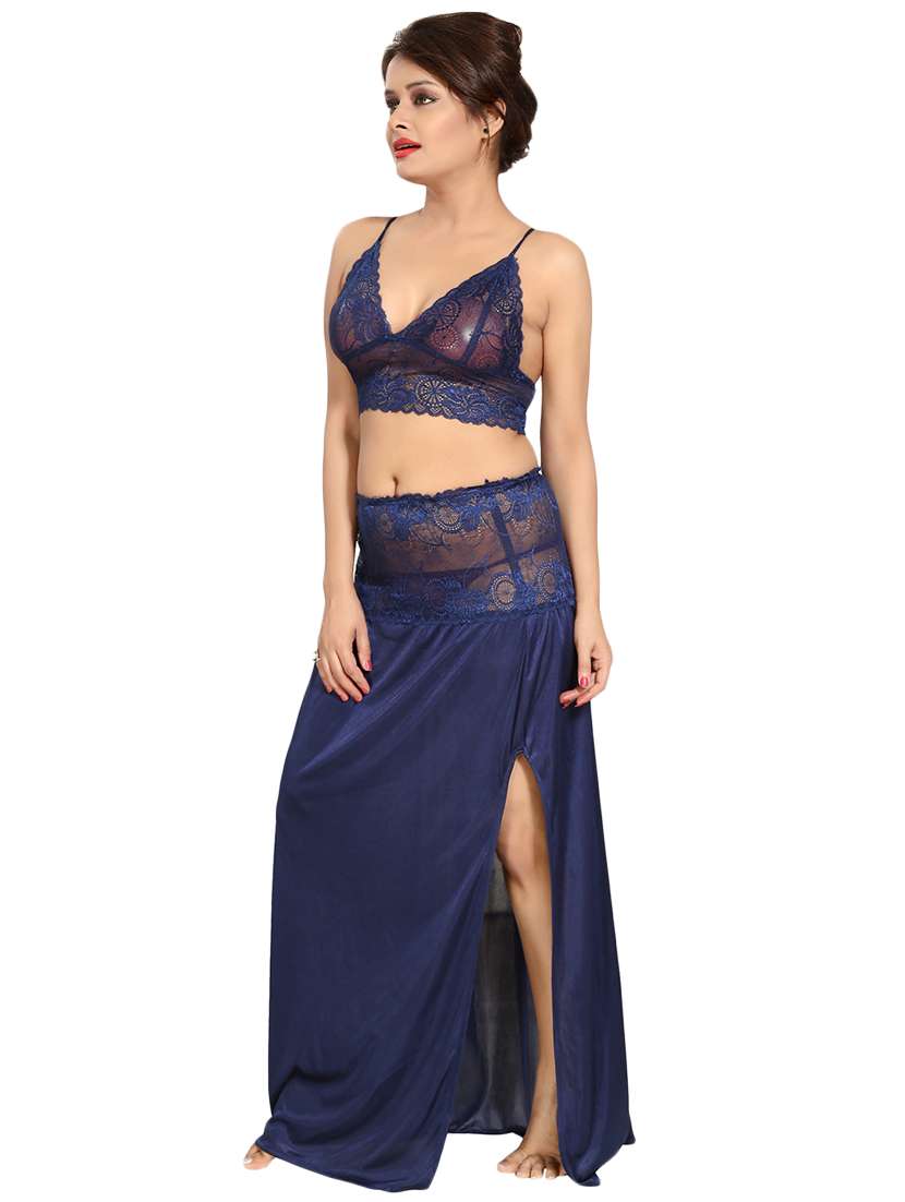 lace detail nightwear set - 15739363 - Standard Image - 1