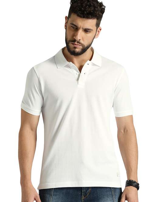 white cotton blend polo t-shirt - 15741041 -  Standard Image - 0