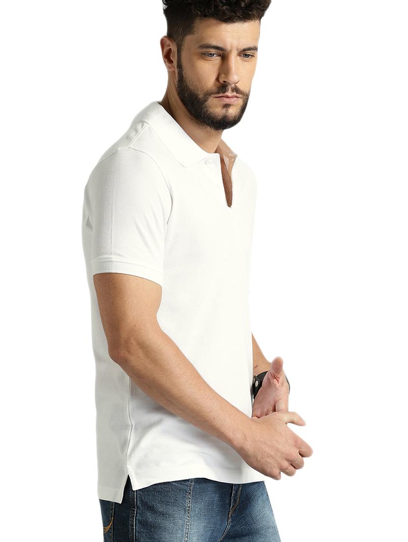 white cotton blend polo t-shirt - 15741041 - Standard Image - 1
