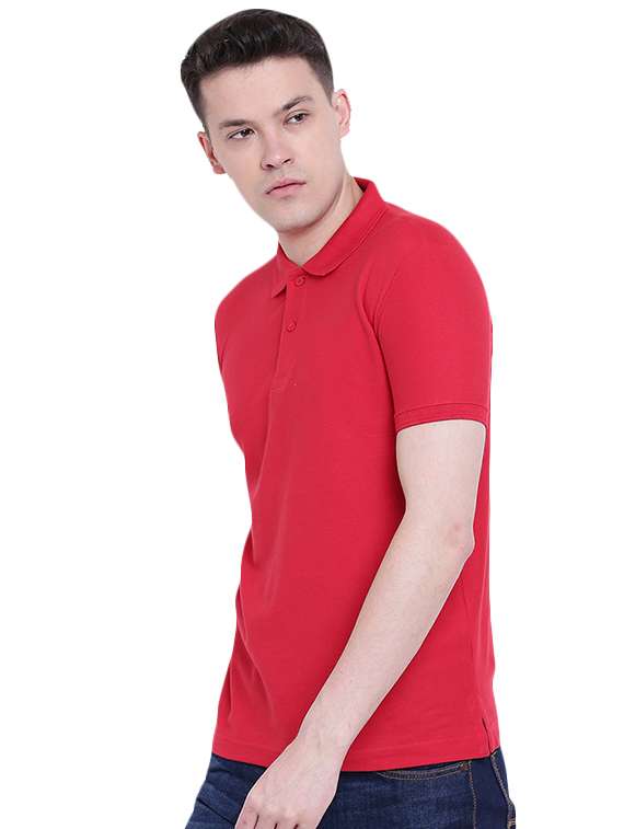 red cotton blend polo t-shirt - 15741044 -  Standard Image - 1