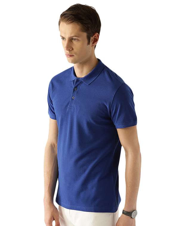blue cotton blend polo t-shirt - 15741045 -  Standard Image - 1