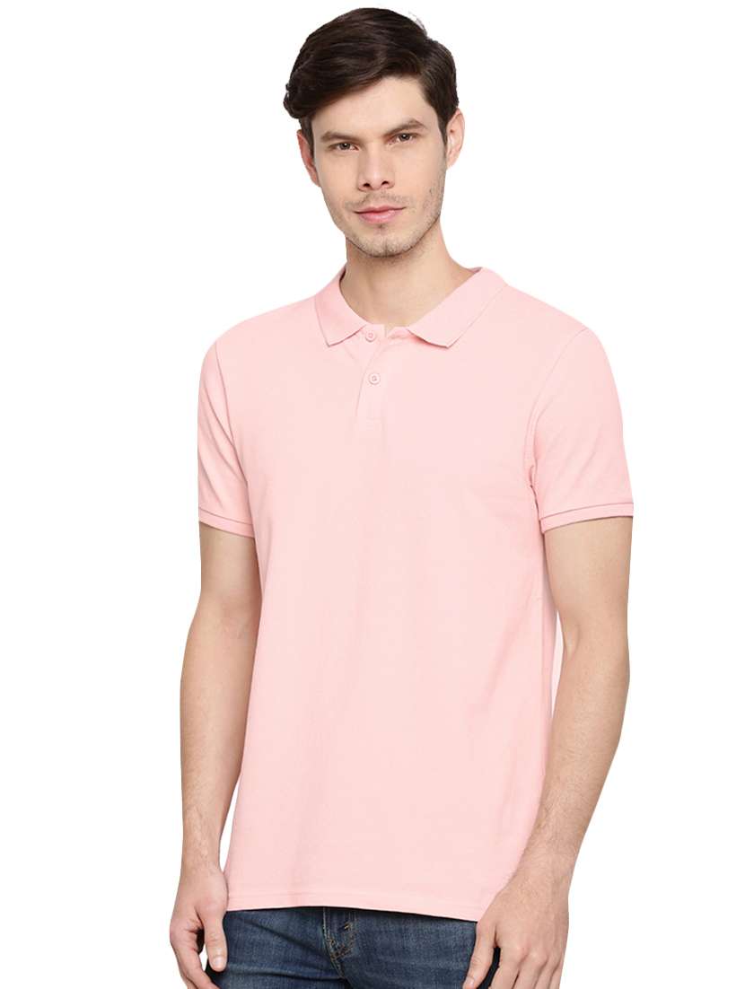 pink cotton blend polo t-shirt - 15741049 -  Standard Image - 1