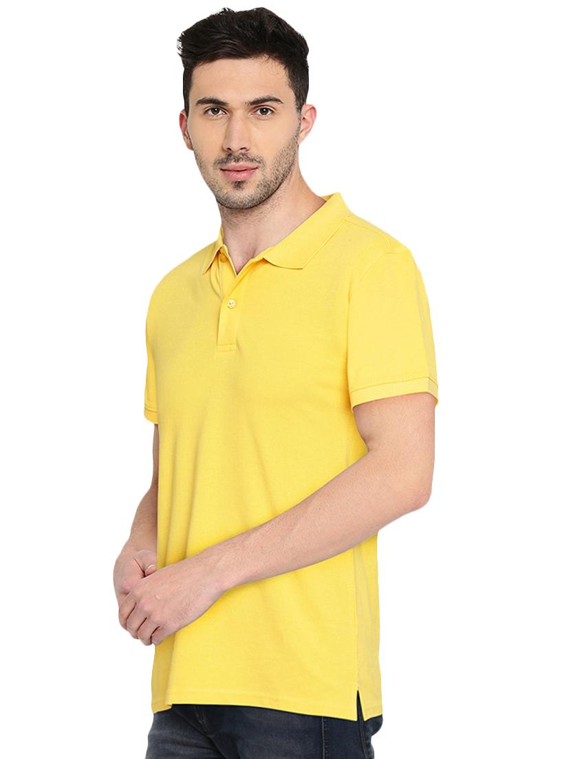 yellow cotton blend polo t-shirt - 15741050 - Standard Image - 1
