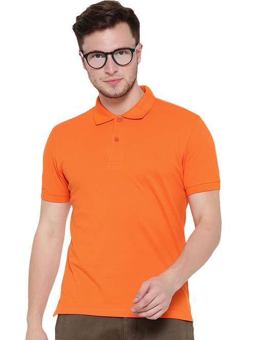 orange cotton blend polo t-shirt - 15741051 -  Standard Image - 0