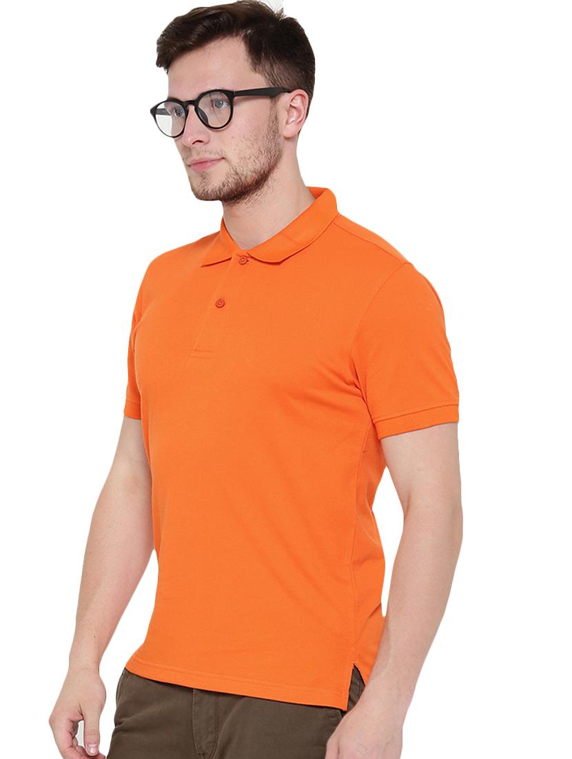 orange cotton blend polo t-shirt - 15741051 - Standard Image - 1