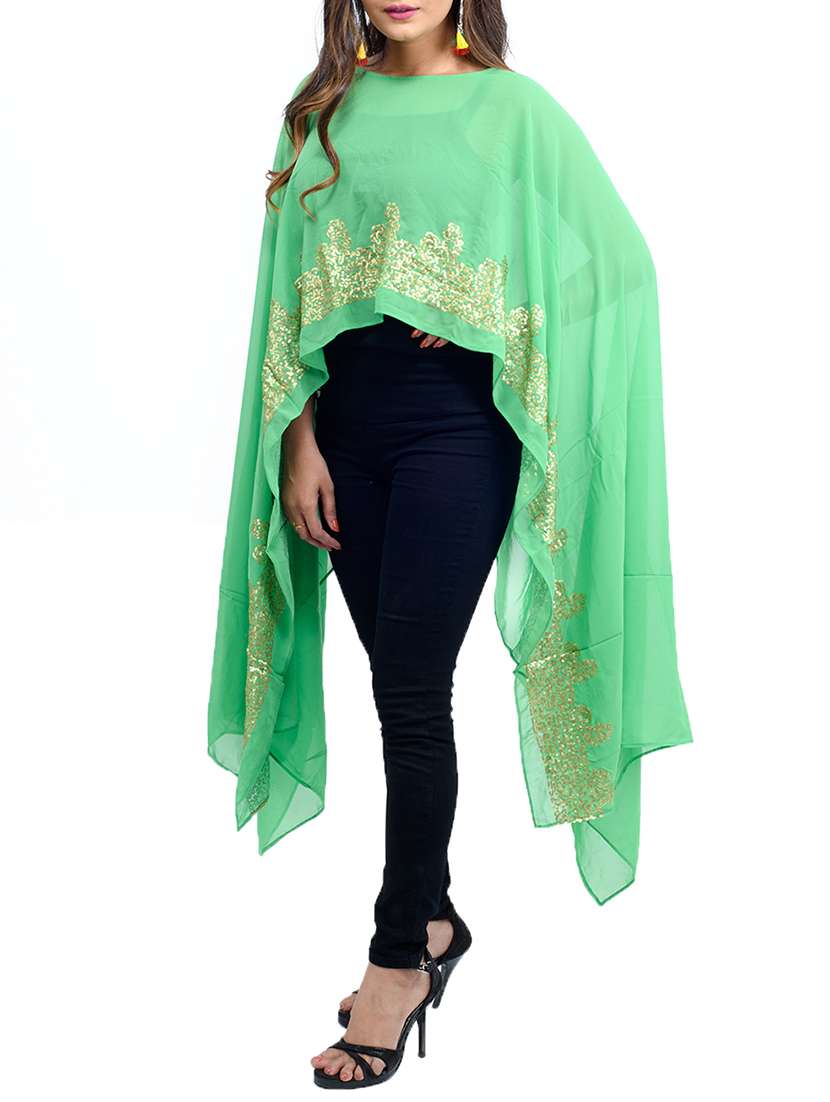 asymmetric embellished cape - 15744463 -  Standard Image - 1