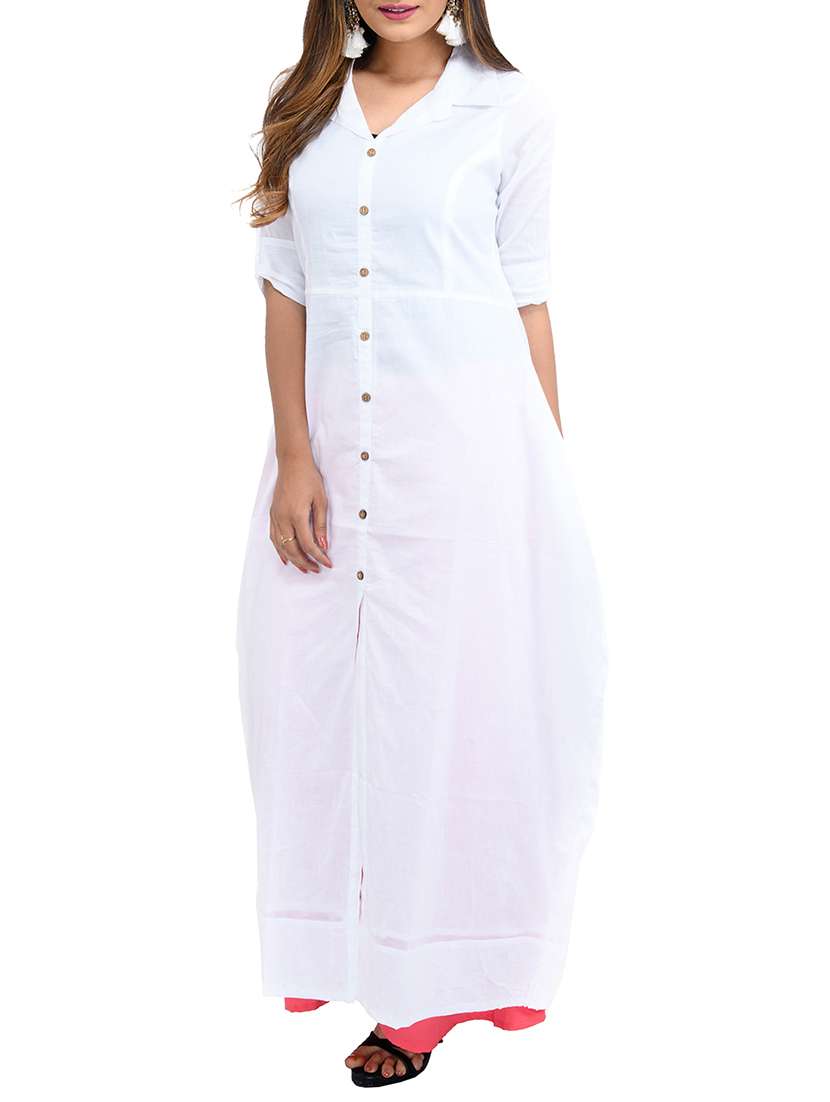 a-line solid kurta
