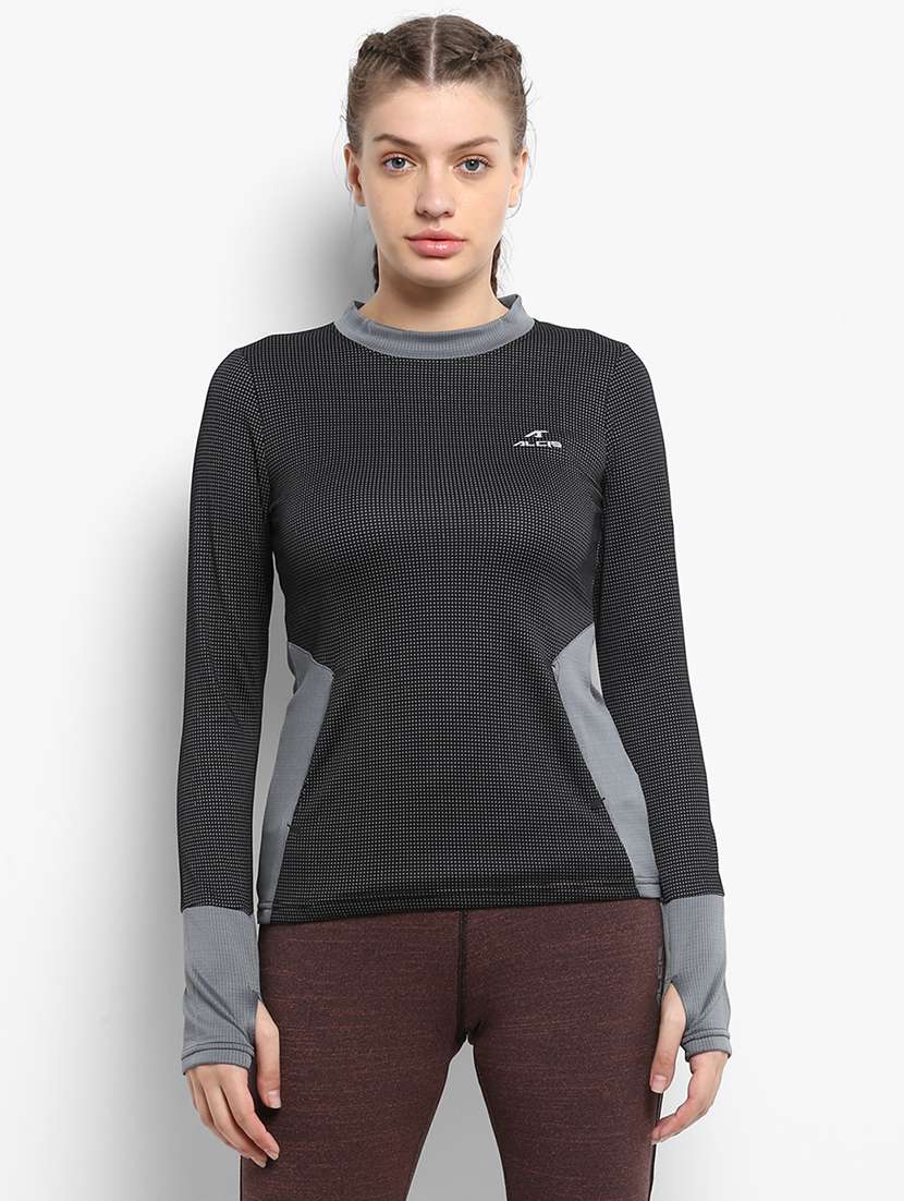 thumb hole sleeved sports sweatshirt