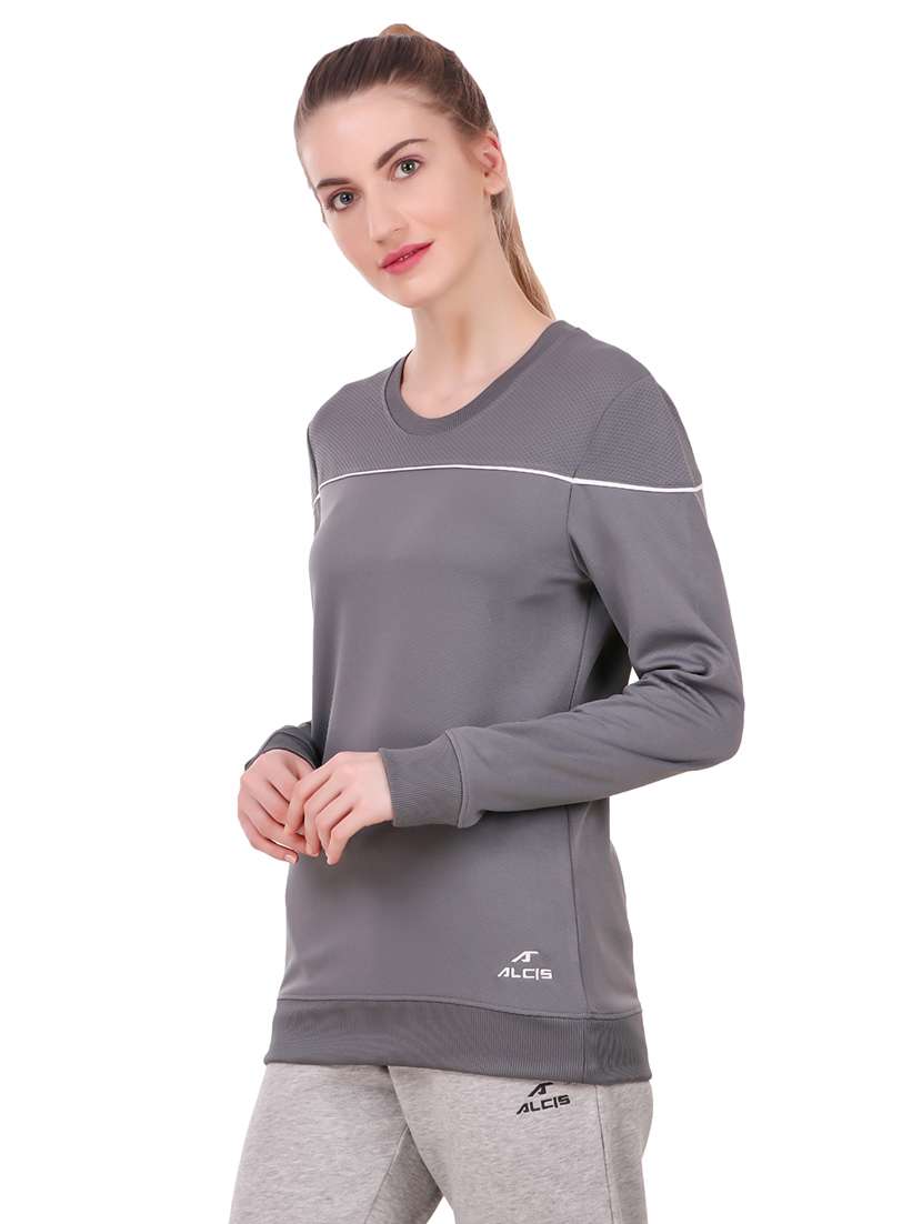 contrast piping crew neck sweatshirt - 15746325 -  Standard Image - 1