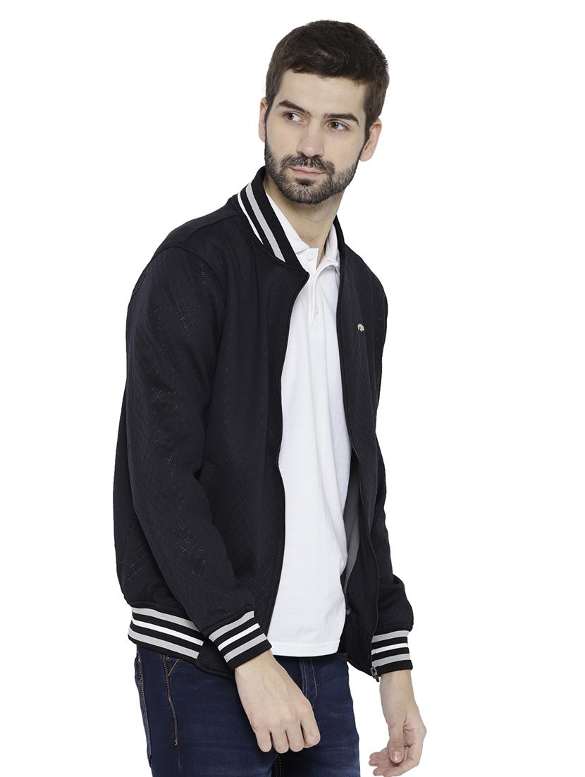navy blue polyester bomber jacket - 15747861 -  Standard Image - 1