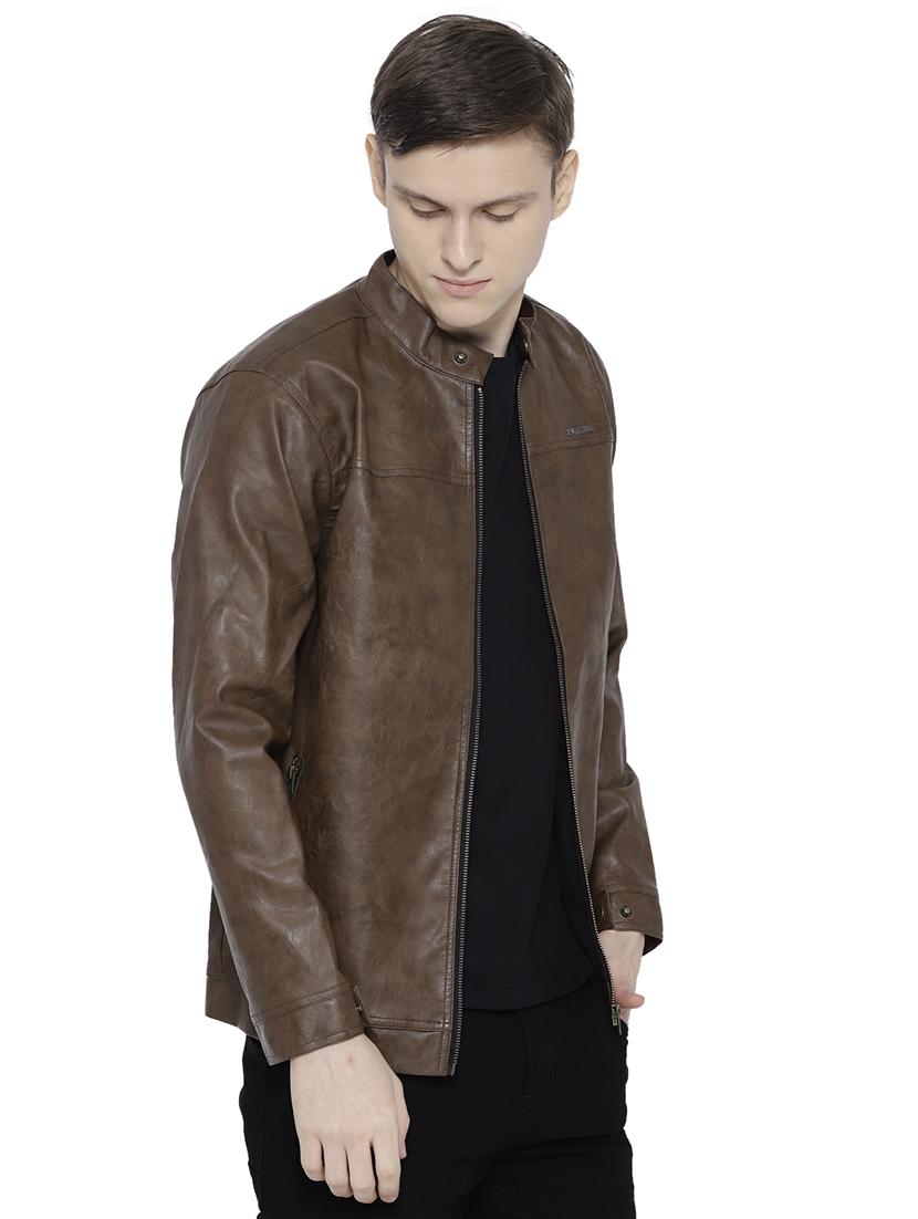 brown leather biker jacket - 15747863 -  Standard Image - 1