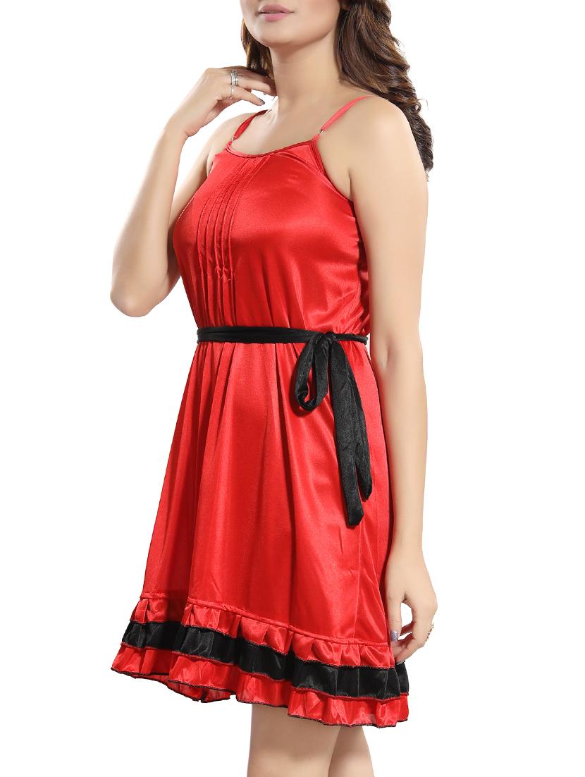 frilled hem belted babydoll - 15747905 - Standard Image - 1