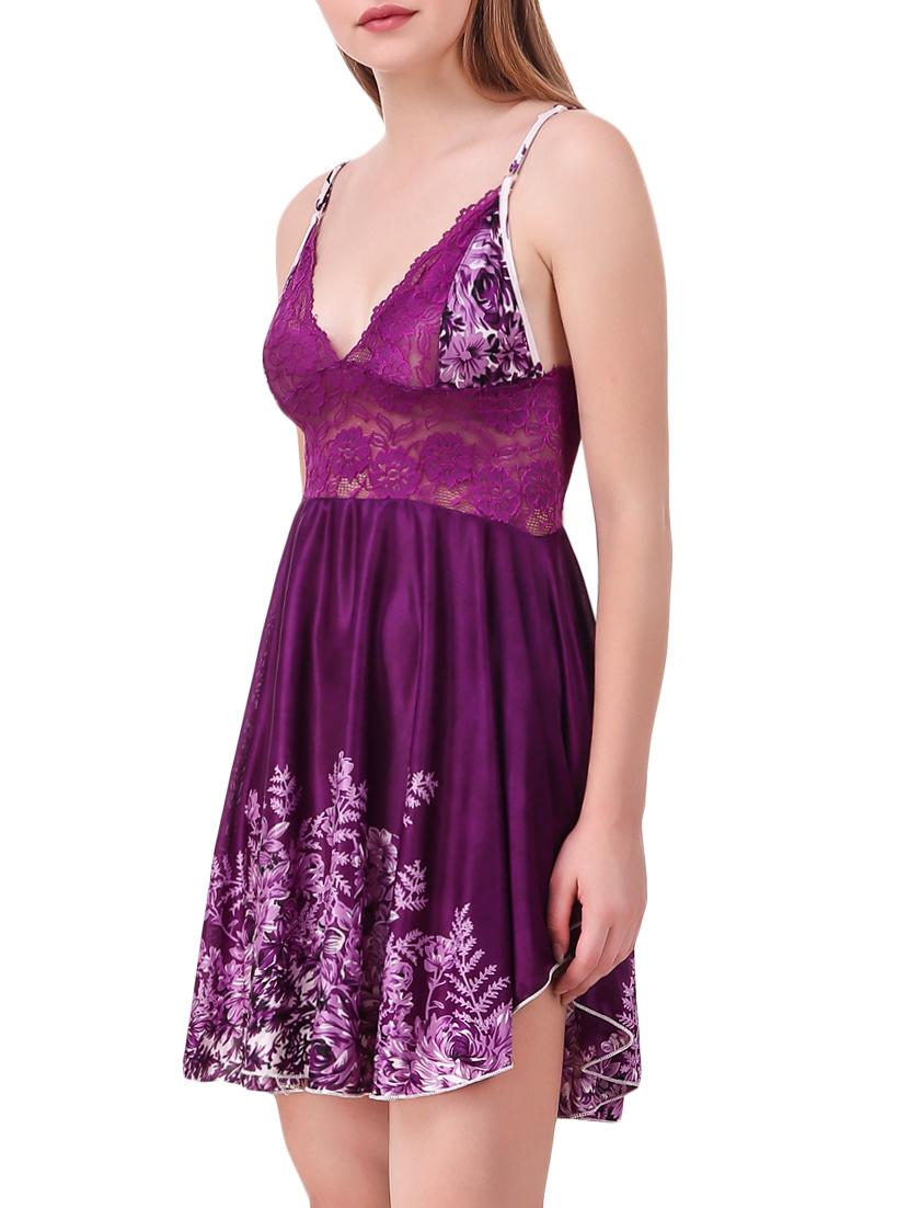 floral lace panel babydoll - 15747911 - Standard Image - 1
