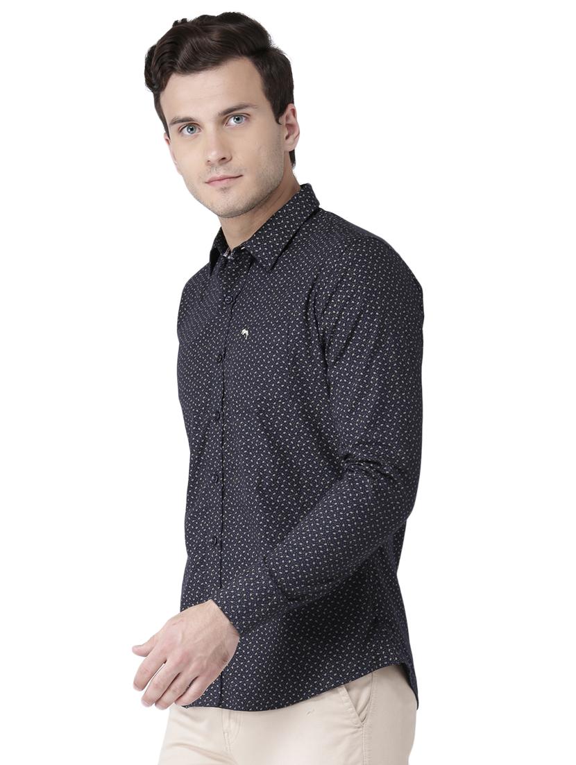 navy blue printed casual shirt - 15747953 - Standard Image - 1