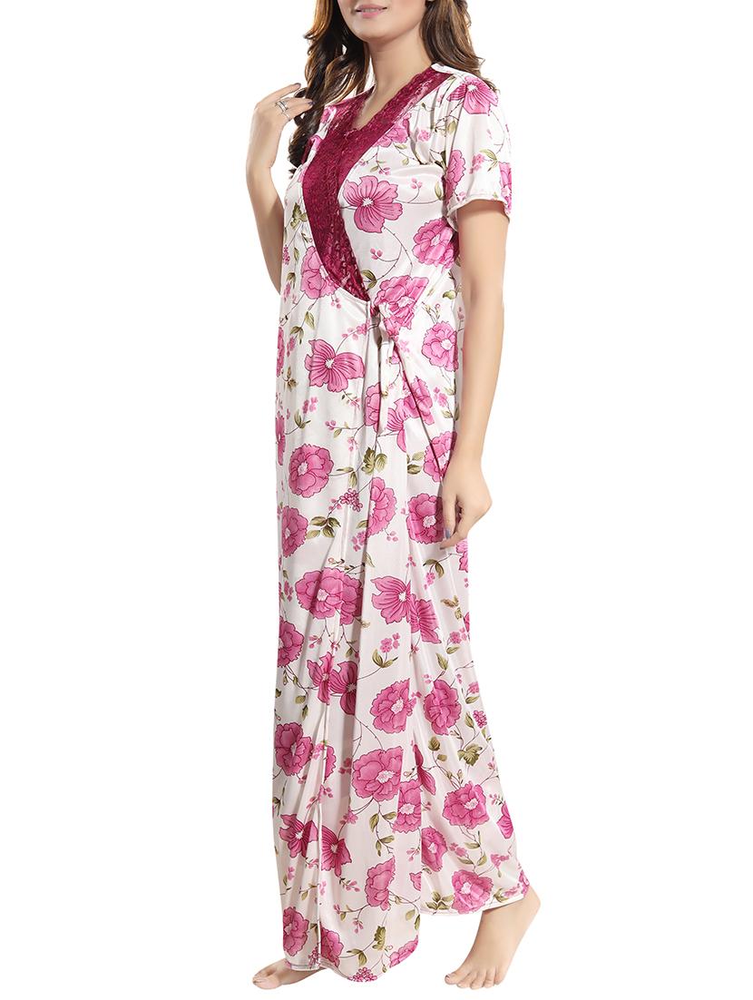 lace detail floral sleeprobe - 15748125 - Standard Image - 1