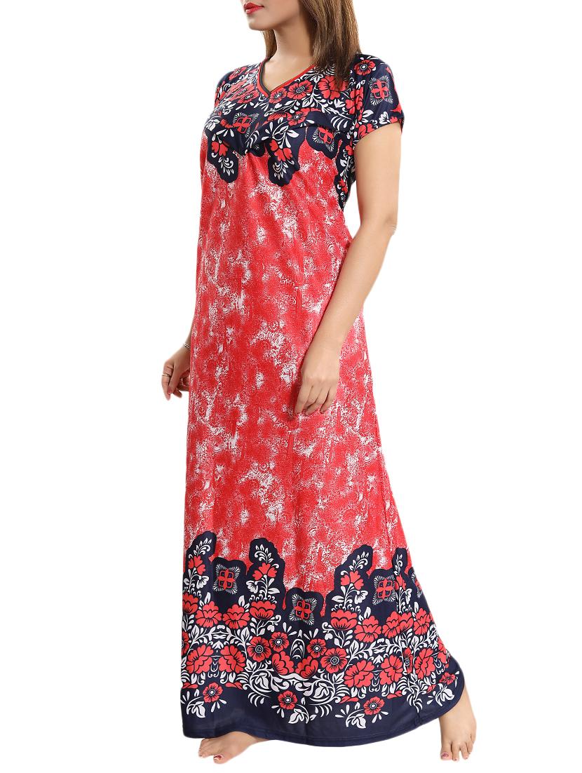 red satin maternity wear nightgown - 15748140 - Standard Image - 1
