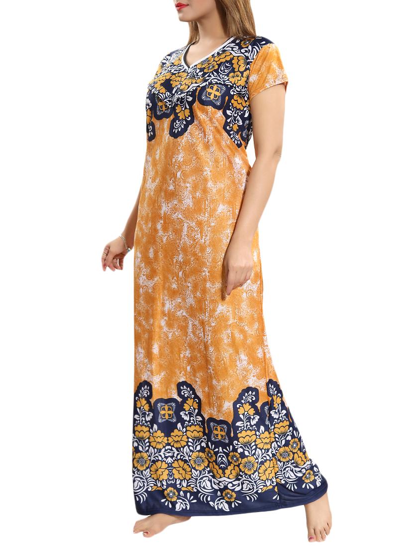 yellow satin maternity wear nightgown - 15748141 - Standard Image - 1