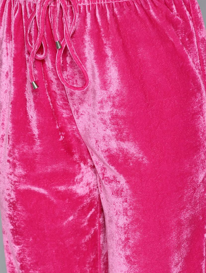 crop hooded velvet jacket & trouser set - 15748366 - Standard Image - 4