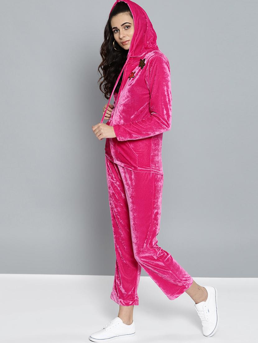 hooded velvet jacket & trouser set - 15748367 - Standard Image - 1