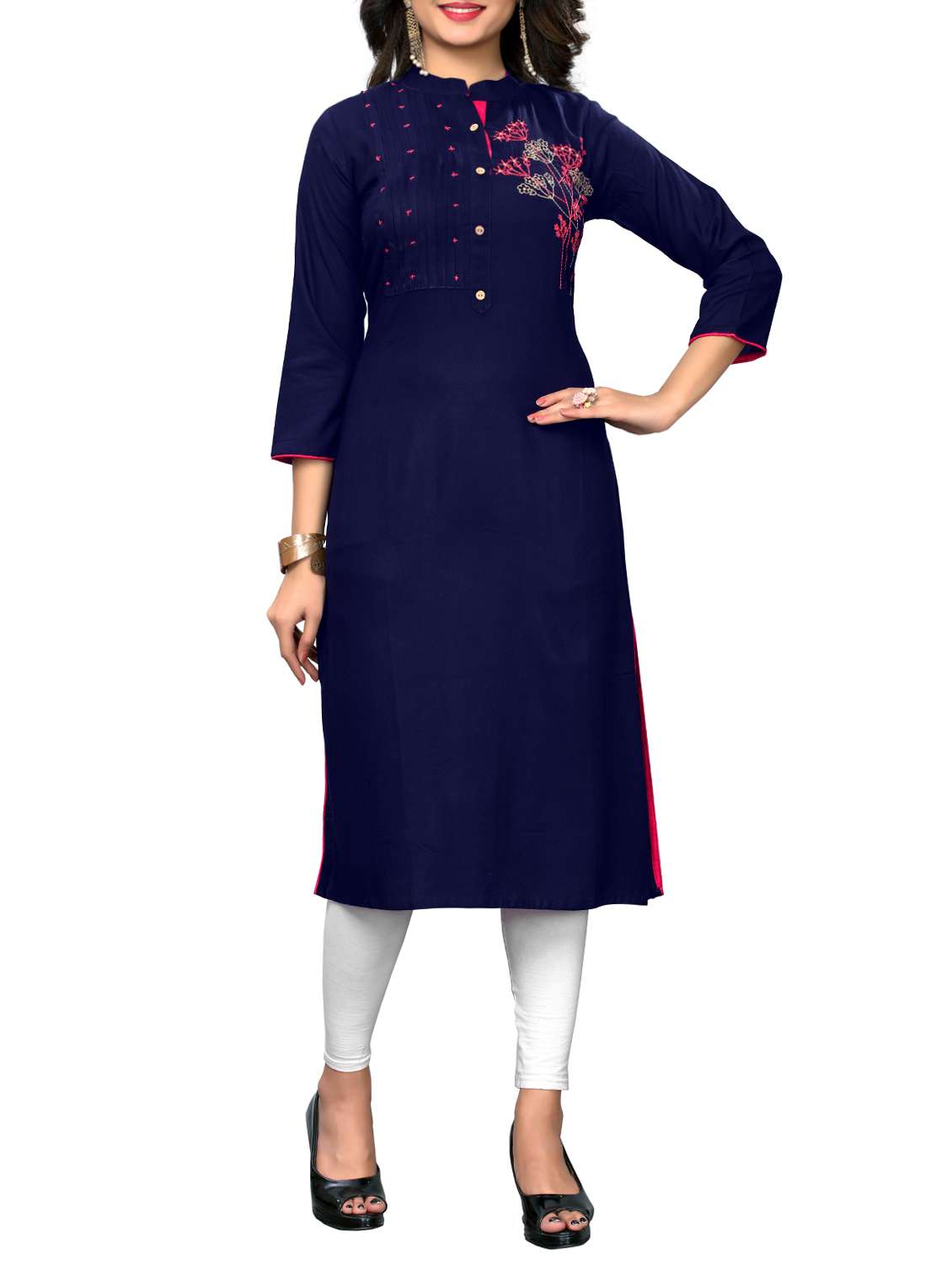 straight embroidered kurta