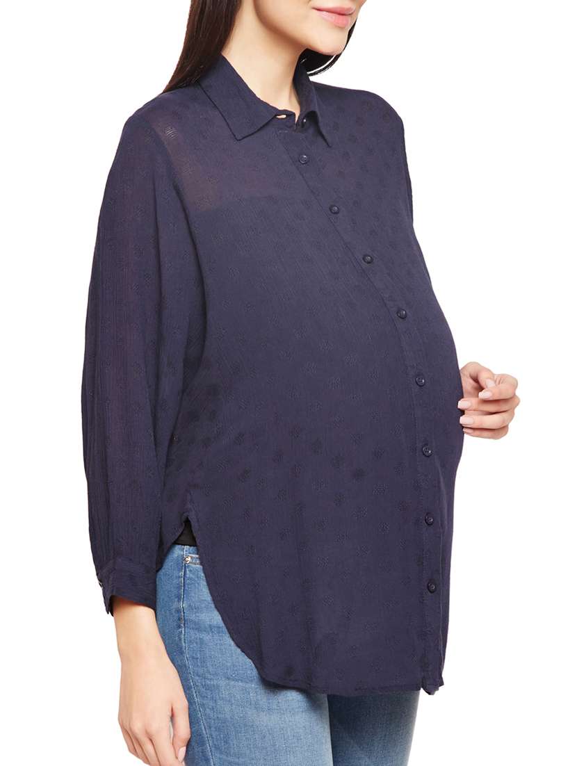 navy blue maternity wear shirt tunic - 15748782 -  Standard Image - 1
