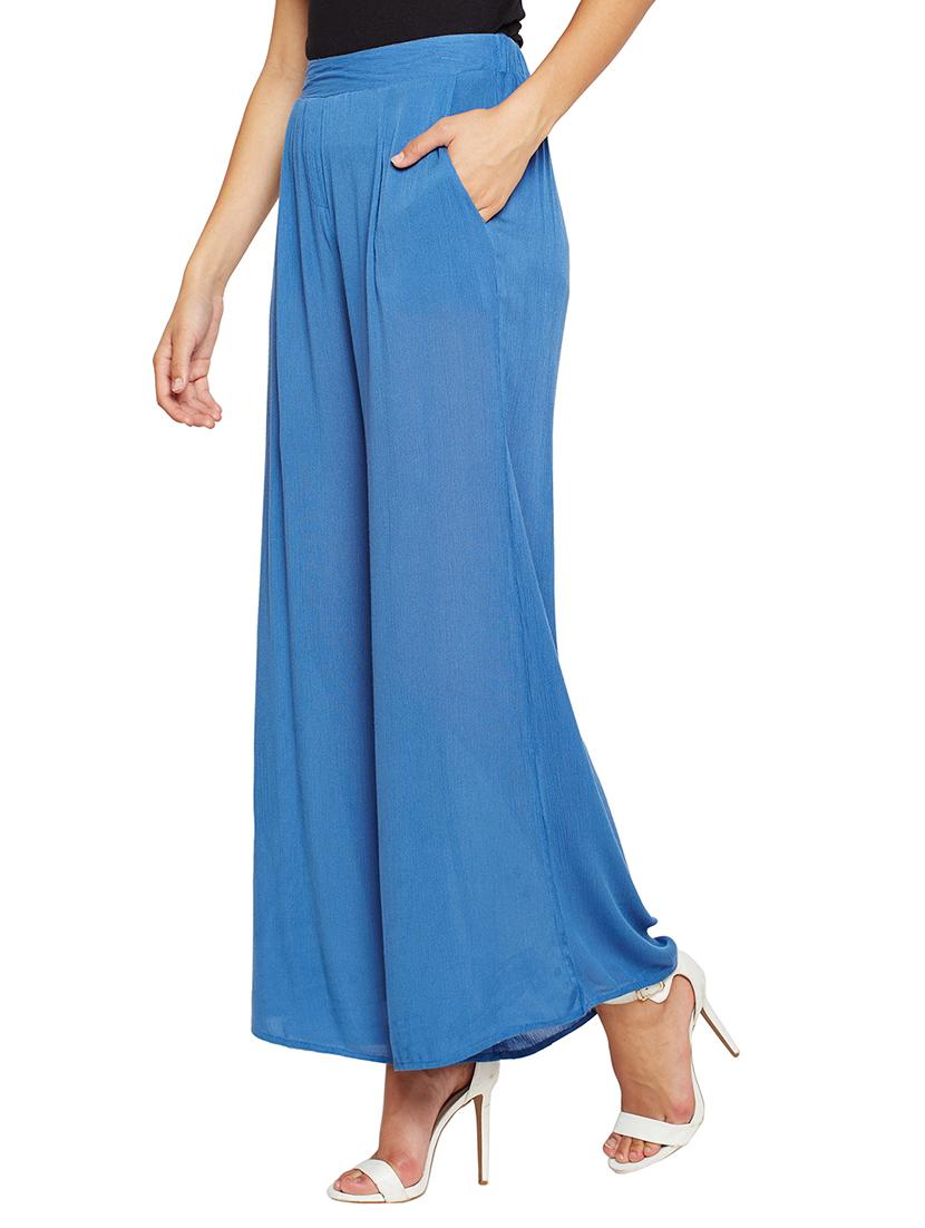 pleat detail flared palazzo - 15748829 - Standard Image - 1
