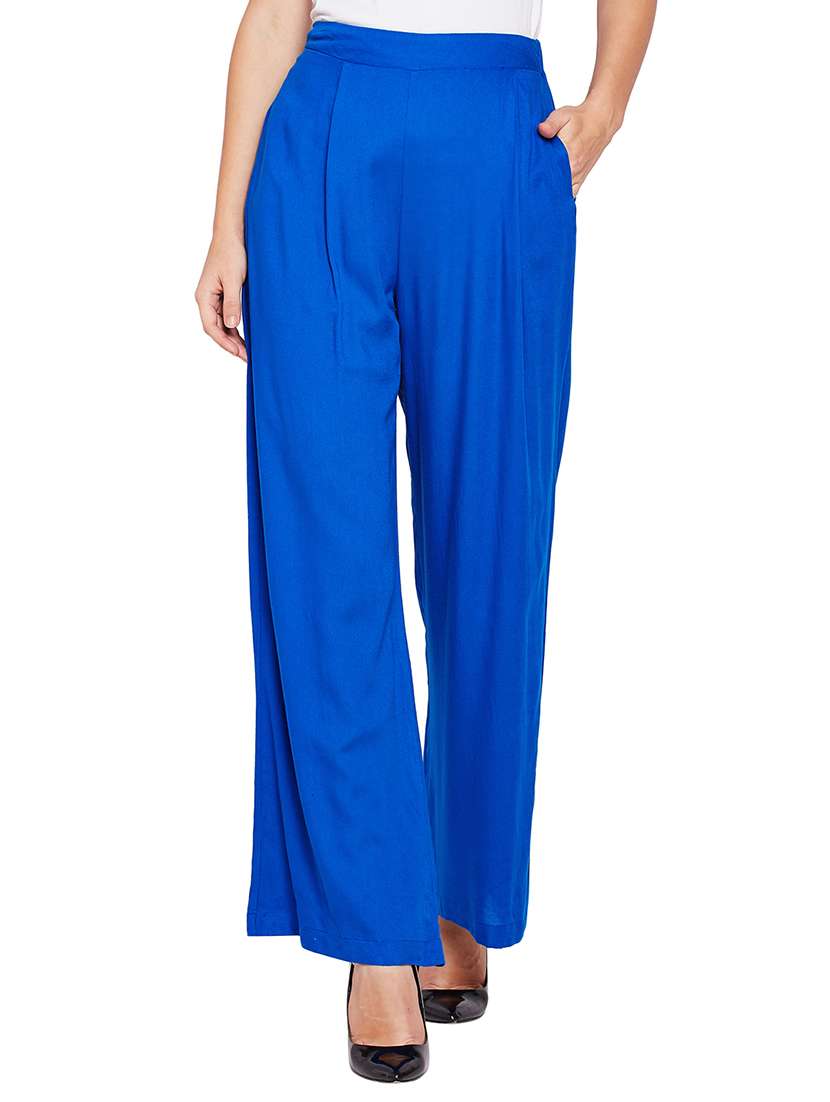 elasticated waist flared palazzo