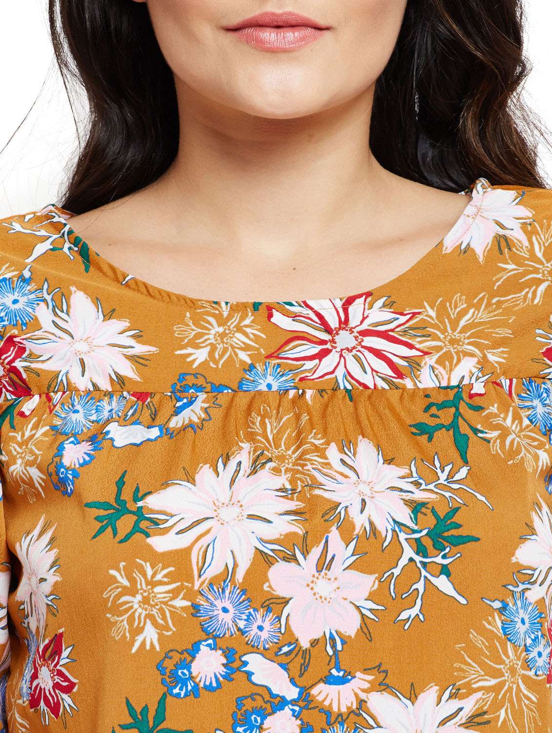 smocked cuff slit sleeved top - 15750529 -  Standard Image - 4