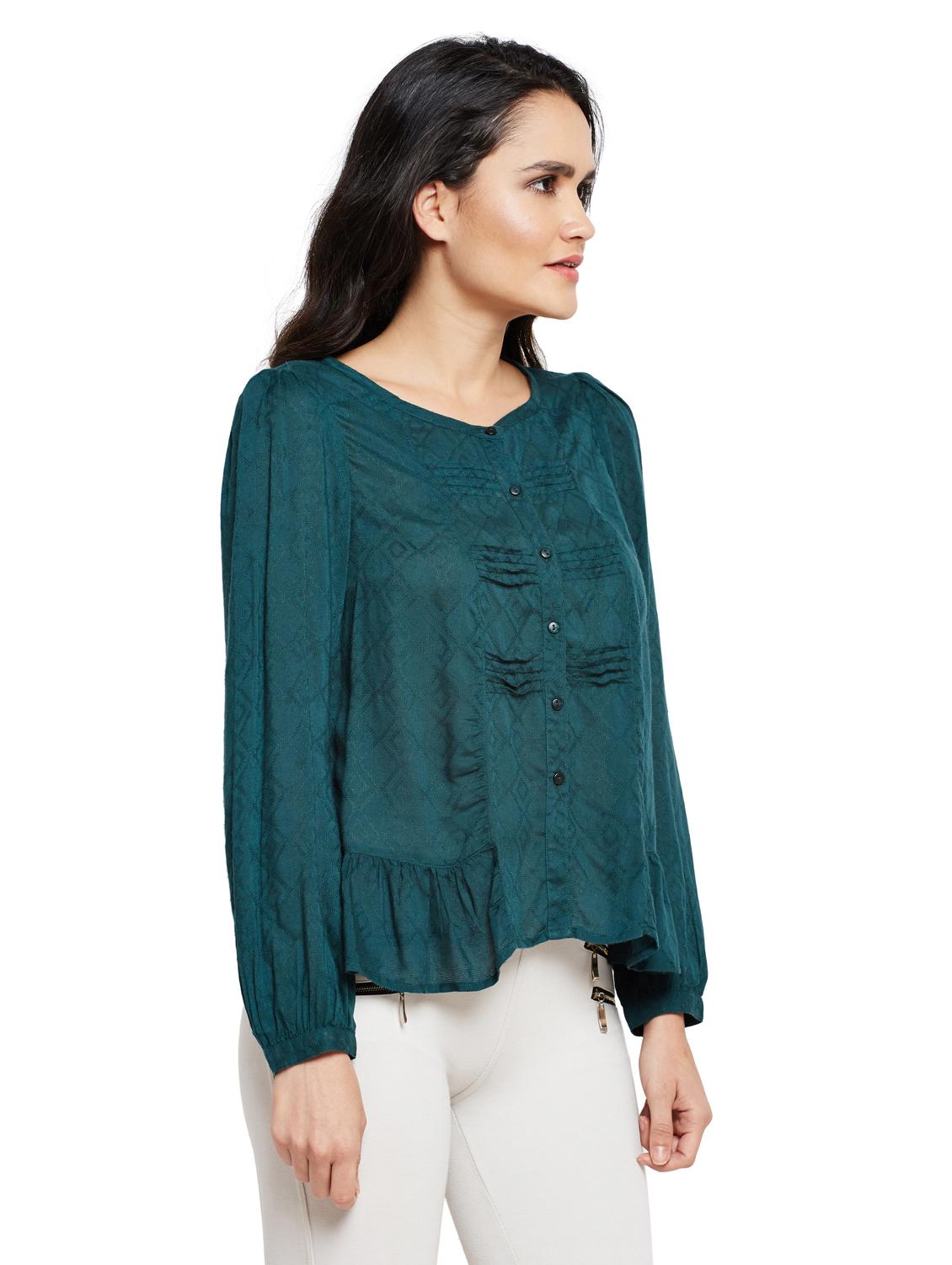 gathered hem button up top - 15750543 - Standard Image - 1