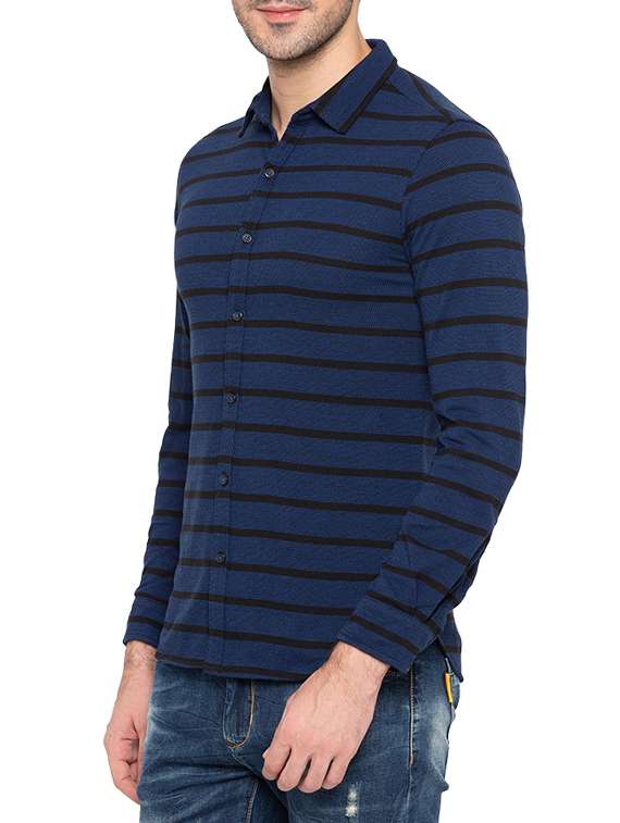 blue striped casual shirt - 15750650 -  Standard Image - 1